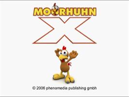 Title screen of Crazy Chicken X on the Sony Playstation 2.