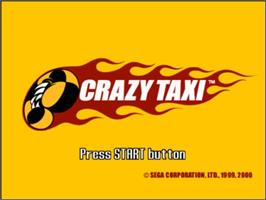 Title screen of Crazy Taxi on the Sony Playstation 2.