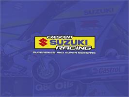 Title screen of Crescent Suzuki Racing - Superbikes And Super Sidecars on the Sony Playstation 2.