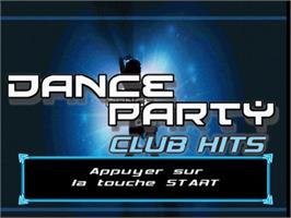 Title screen of Dance Party Club Hits on the Sony Playstation 2.