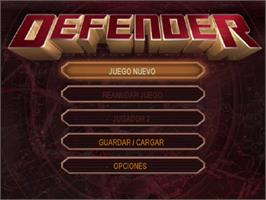 Title screen of Defender - For All Mankind on the Sony Playstation 2.