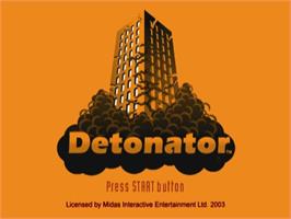 Title screen of Detonator on the Sony Playstation 2.
