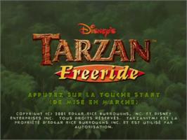 Title screen of Disney's Tarzan - Freeride on the Sony Playstation 2.