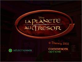Title screen of Disney's Treasure Planet on the Sony Playstation 2.