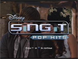 Title screen of Disney Sing It - Pop Hits on the Sony Playstation 2.