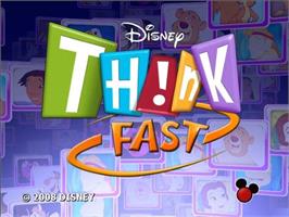 Title screen of Disney Th!nk Fast on the Sony Playstation 2.