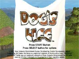 Title screen of Dog's Life on the Sony Playstation 2.