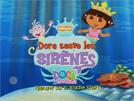 Title screen of Dora The Explorer - Dora Saves The Mermaids on the Sony Playstation 2.