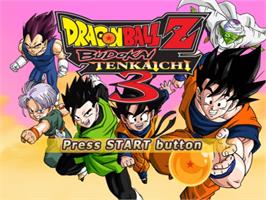Title screen of Dragon Ball Z - Budokai Tenkaichi 3 on the Sony Playstation 2.