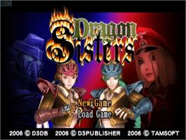 Title screen of Dragon Sisters on the Sony Playstation 2.