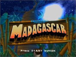 Title screen of Dreamworks Madagascar on the Sony Playstation 2.