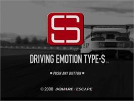 Title screen of Driving Emotion Type-s on the Sony Playstation 2.