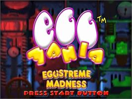 Title screen of Eggo Mania on the Sony Playstation 2.