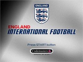 Title screen of England International Football - 2004 Edition on the Sony Playstation 2.