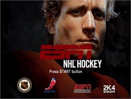 Title screen of Espn Nhl Hockey on the Sony Playstation 2.