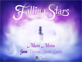 Title screen of Falling Stars on the Sony Playstation 2.