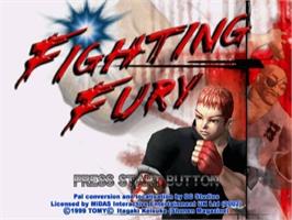 Title screen of Fighting Fury on the Sony Playstation 2.