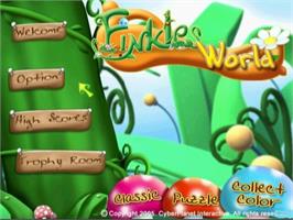 Title screen of Finkles World on the Sony Playstation 2.