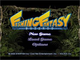 Title screen of Fishing Fantasy - Buzzrod on the Sony Playstation 2.