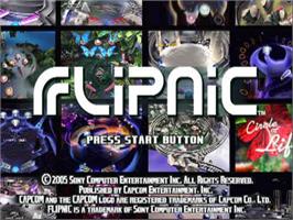 Title screen of Flipnic on the Sony Playstation 2.