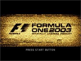 Title screen of Formula One 2003 on the Sony Playstation 2.