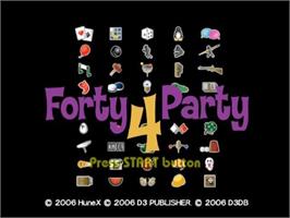 Title screen of Forty 4 Party on the Sony Playstation 2.