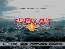 Title screen of Freak Out - Extreme Freeride on the Sony Playstation 2.