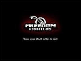 Title screen of Freedom Fighters on the Sony Playstation 2.