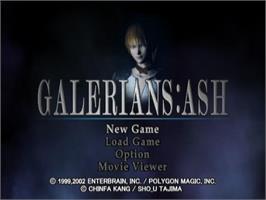Title screen of Galerians - Ash on the Sony Playstation 2.