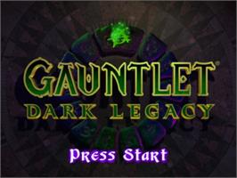 Title screen of Gauntlet - Dark Legacy on the Sony Playstation 2.