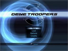 Title screen of Gene Troopers on the Sony Playstation 2.