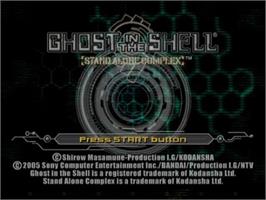 Title screen of Ghost In The Shell - Stand Alone Complex on the Sony Playstation 2.