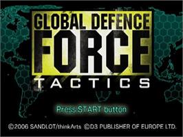 Title screen of Global Defence Force - Tactics on the Sony Playstation 2.