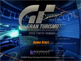 Title screen of Gran Turismo Concept 2002 Tokyo-geneva on the Sony Playstation 2.