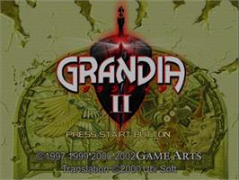 Title screen of Grandia 2 on the Sony Playstation 2.