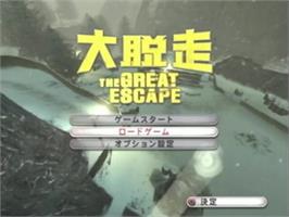 Title screen of Great Escape , he on the Sony Playstation 2.