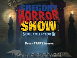 Title screen of Gregory Horror Show on the Sony Playstation 2.