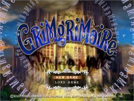 Title screen of Grimgrimoire on the Sony Playstation 2.