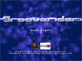 Title screen of Grooverider Slot Car Racing on the Sony Playstation 2.