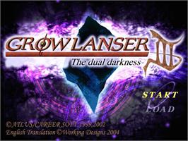 Title screen of Growlanser - Generations on the Sony Playstation 2.