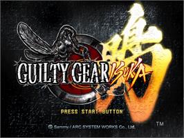 Title screen of Guilty Gear Isuka on the Sony Playstation 2.