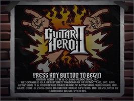 Title screen of Guitar Hero 2 on the Sony Playstation 2.