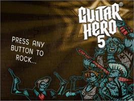Title screen of Guitar Hero 5 on the Sony Playstation 2.