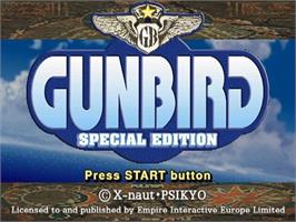 Title screen of Gunbird Special Edition on the Sony Playstation 2.