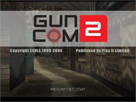 Title screen of Guncom 2 on the Sony Playstation 2.