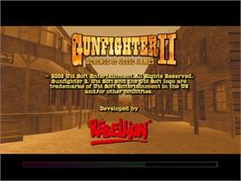 Title screen of Gunfighter 2 - Revenge Of Jesse James on the Sony Playstation 2.