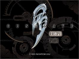 Title screen of Gungrave on the Sony Playstation 2.