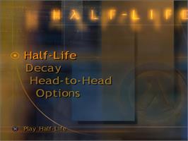 Title screen of Half-life on the Sony Playstation 2.