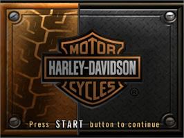 Title screen of Harley-davidson - Race To The Rally on the Sony Playstation 2.