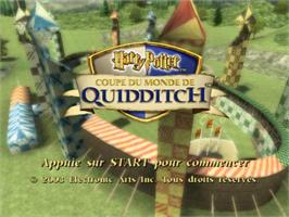 Title screen of Harry Potter - Quidditch World Cup on the Sony Playstation 2.